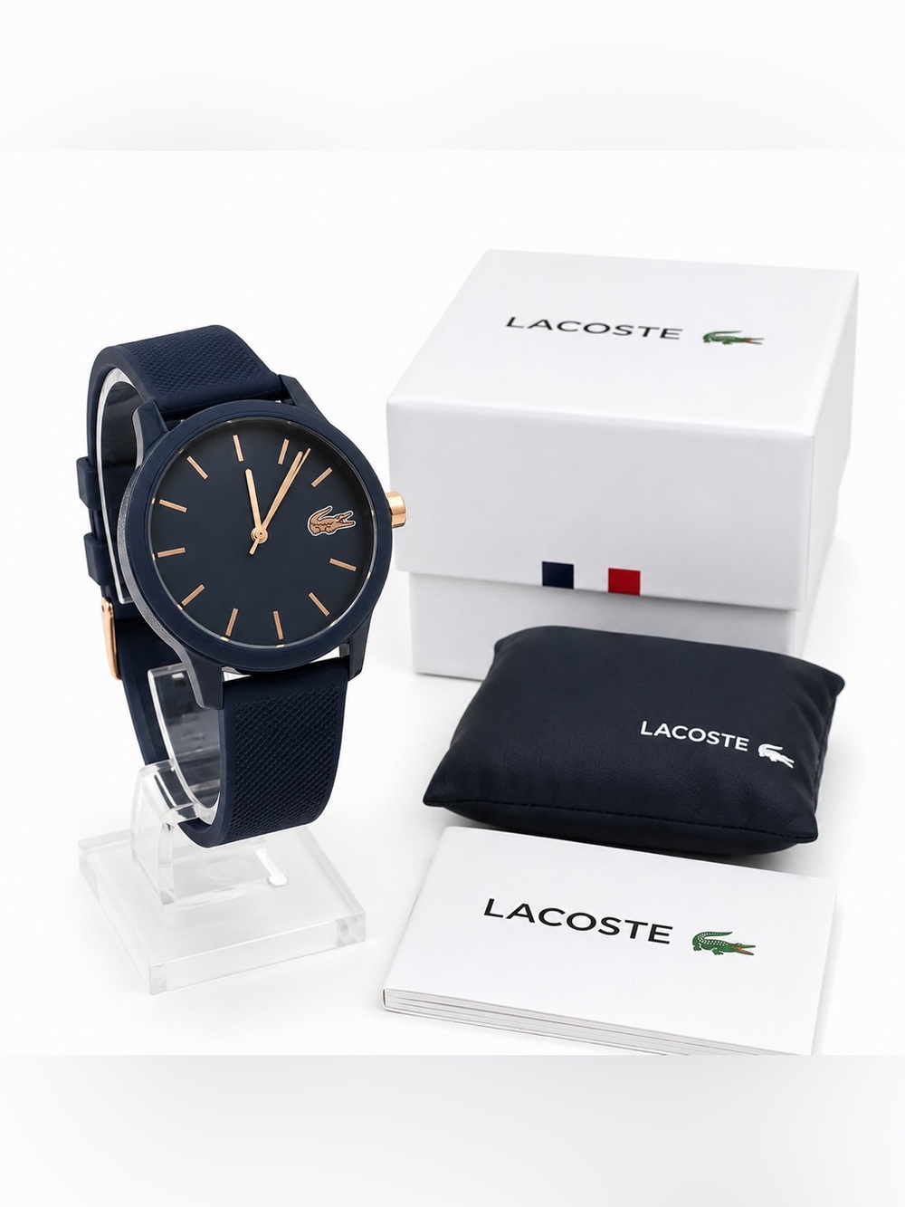 Lacoste Navy Watch with Rose Gold Markers